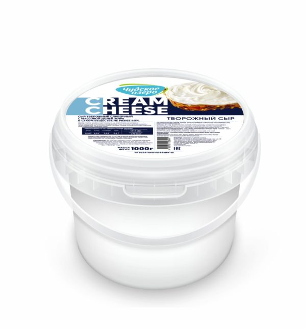 Сыр творожный сливочный, CREAM CHEESE, ЧУДСКОЕ ОЗЕРО 60%, 1кг Сыр творожный сливочный, CREAM CHEESE, ЧУДСКОЕ ОЗЕРО 60%, 1кг