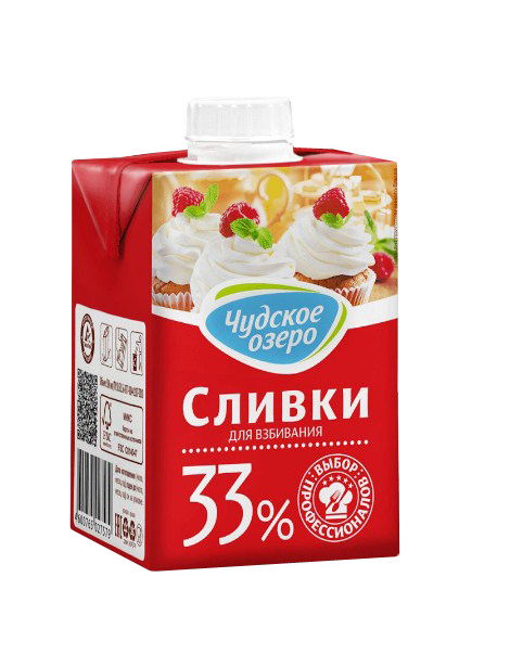 Сливки, Чудское озеро, 33%, 0,5л Сливки, Чудское озеро, 33%, 0,5л