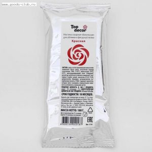 Сахарная мастика, Top Decor, Красная, 100гр